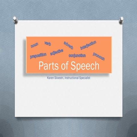 Parts of speech workshop ppt