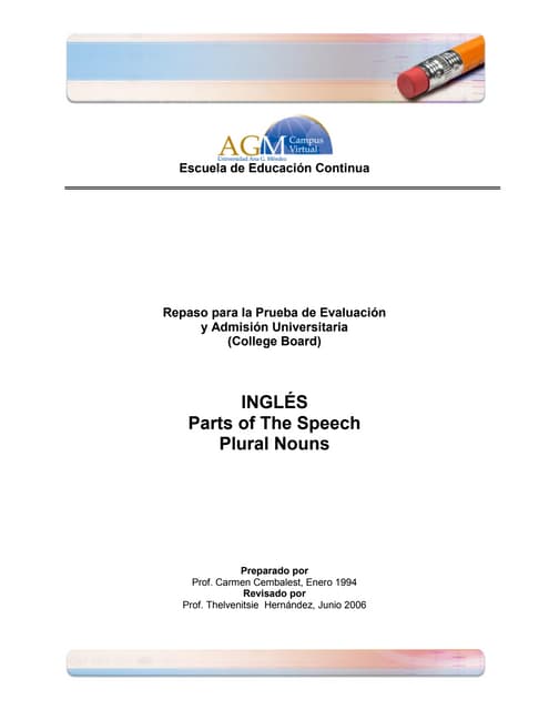 Parts Of The Speech Plural Nouns Pdf Parts Of The Speech Plural Nouns Pdf