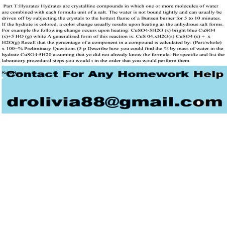 Part THyarates Hydrates are crystalline compounds in which one or mo.pdf