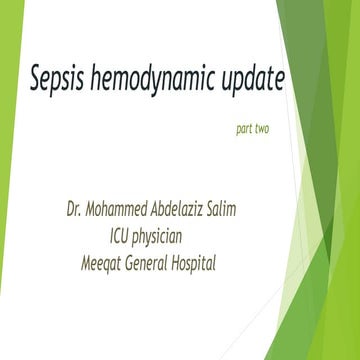 Sepsis hemodynamic update      part two