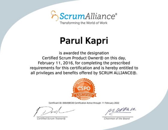 Sasnka Pavan Kiran Ravula-ScrumAlliance_CSD_Certificate | PDF