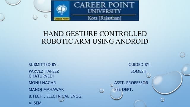 Hand Gesture controlled Robotic Arm  | Android | Arduino