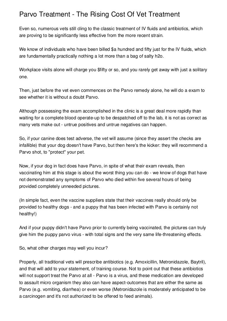 how to cure parvo without a vet