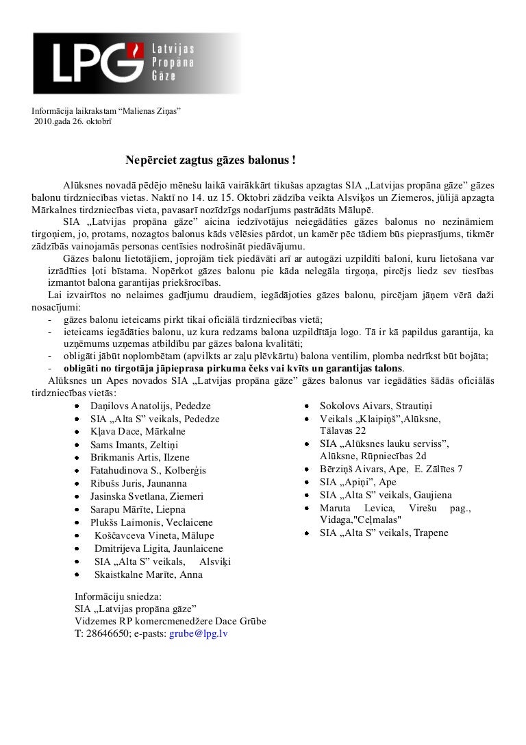 Par Zadzibam Aluksne Malienas Zinas 16 10 2010