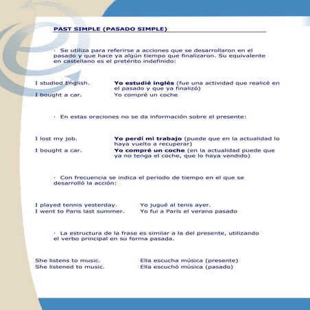 Pasado simple | PDF