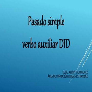 Pasado simple verbo auxiliar did