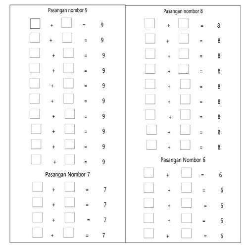 KOMBINASI NOMBOR TAHUN 1