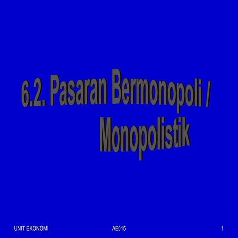 Pasaran bermonopoli
