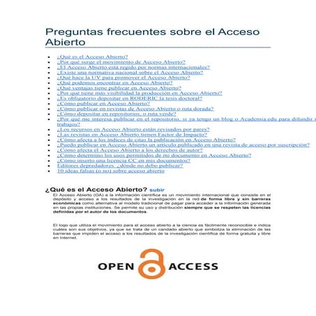 10 preguntas frecuentes sobre el acceso abierto