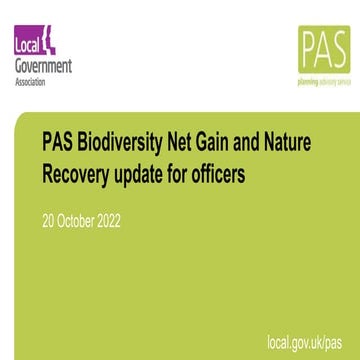 PAS biodiversity net gain and nature recovery update for LPA officers (20 Oct...