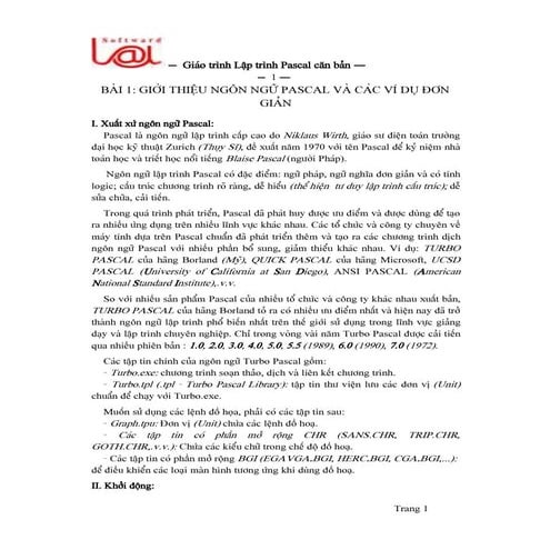 Pascal căn bản