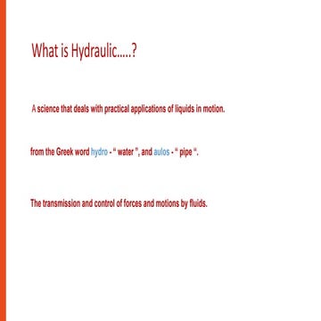 4 basic hydrulic system | PPTX