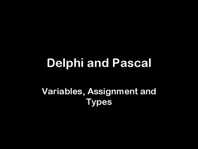 Pascal names and types