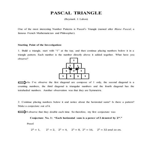 Pascal Triangle | PDF