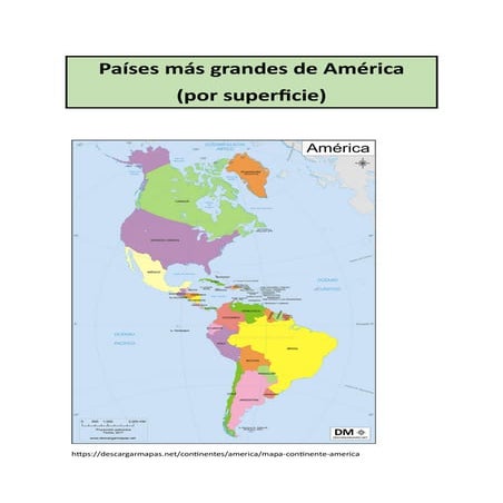 Países más grandes de América  (según su extensión)