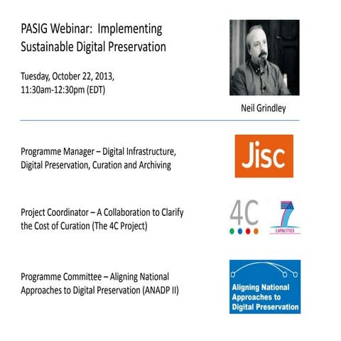 Implementing Sustainable Digital Preservation