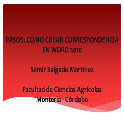 COMO COMBINAR CORRESPONDENCIA EN WORD 2010