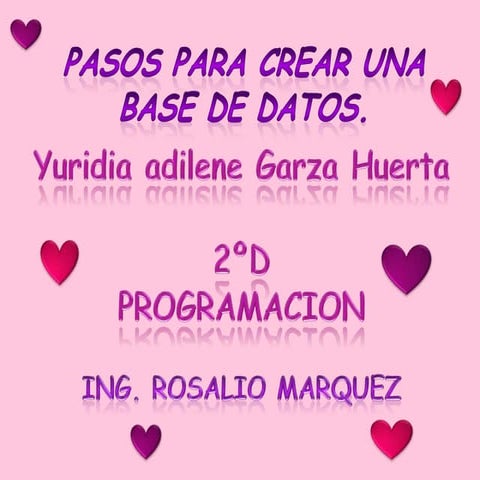 Pasos para crear una base de datos