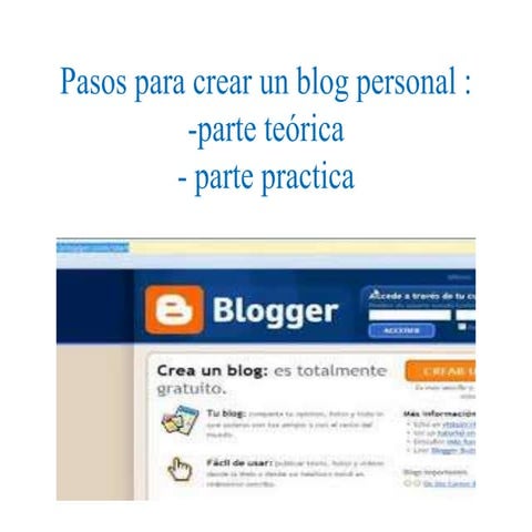 Pasos para crear un blog personal ( power point )