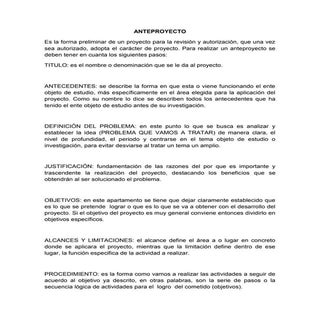 Pasos para elaborar anteproyecto