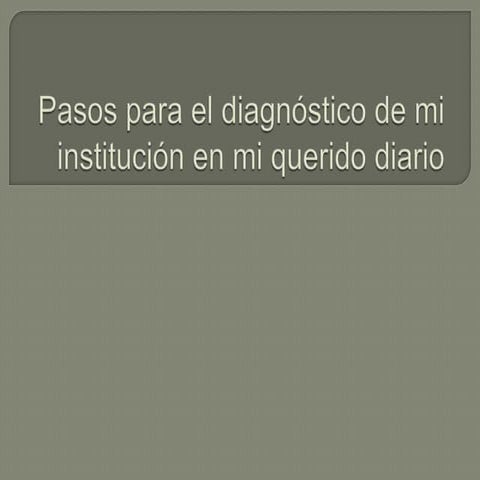 Pasos para el diagnóstico de mi institución en