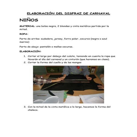 Pasos para el disfraz