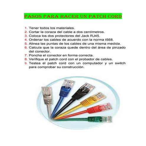 Pasos para hacer un patch cord