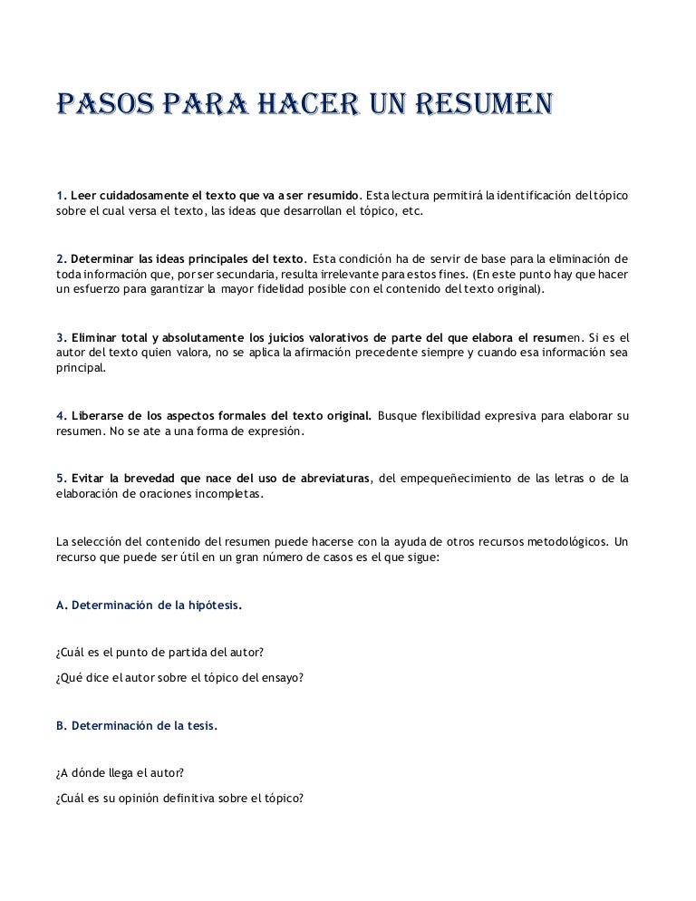 Pasos Para Hacer Un Resumen - Pasosparahacerunresumen 151014024438 Lva1 App6892 Thumbnail 4 