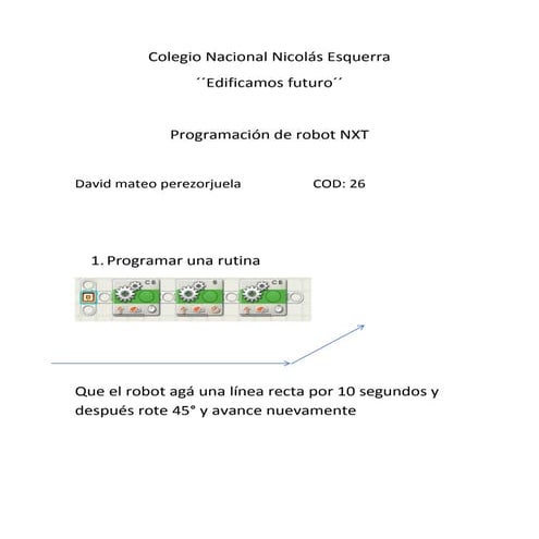 Pasos para movimiento caracteristico de un robot