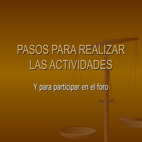 Pasos Para Realizar Las Actividades