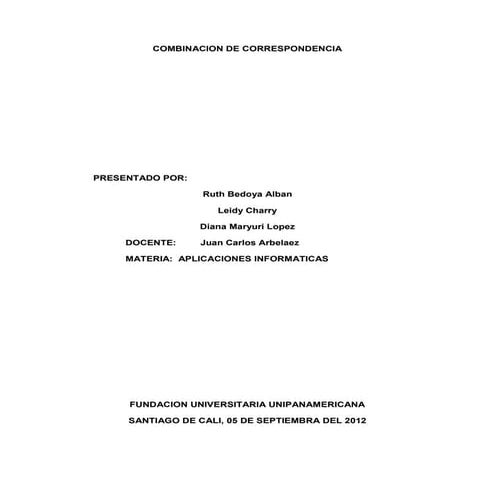 COMBINACION DE CORRESPONDENCIA EN WORD