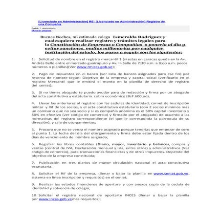 Pasos para registrar una compañia