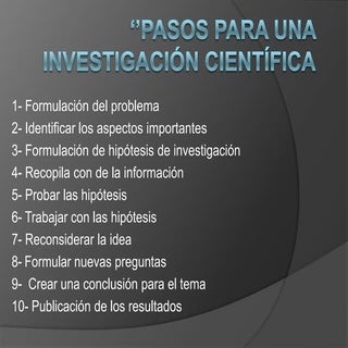 Pasos para una investigación cientí...