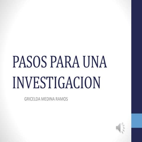 Pasos para una investigacion