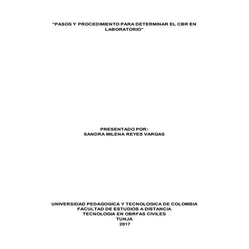 Pasos y procedimiento para determinar el cbr en laboratorio