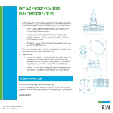 Pass through tax reform resource
