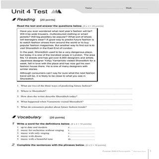 4ESO UNIT 4 - TEST 3