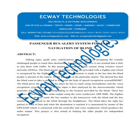 Passenger bus alert system for easy navigation of blind