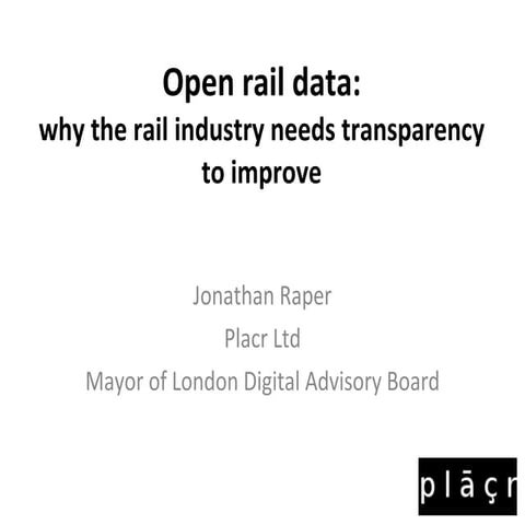 Consumer Focus/ Passenger focus open rail data