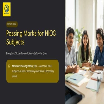 Passing Marks for NIOS Subjects | Class 10 & 12 Passing Criteria Guide ...