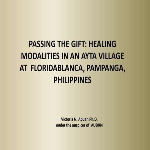 The Health Ritual of “Pag-aanito” among the Aetas of Nabuclod, Pampanga ...