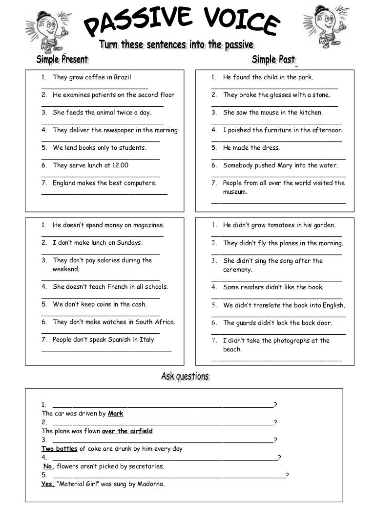 Passive voice modals exercises pdf