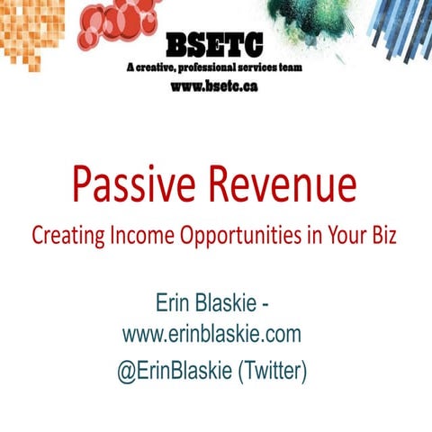 Creating Passive Revenue in Your Business