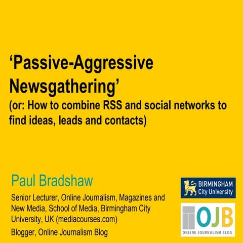 Using RSS and social media to find news