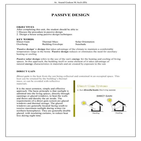 Passive design  part -1