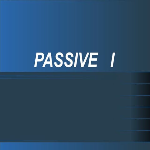 Present and Past Passive Voice 