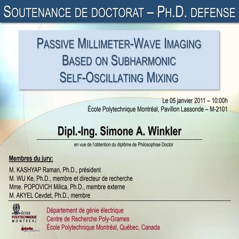Passive millimeter wave imaging using subharmonic self-oscillating mixing