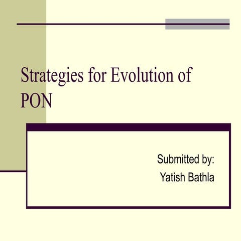 Evolution of Passive optical network
