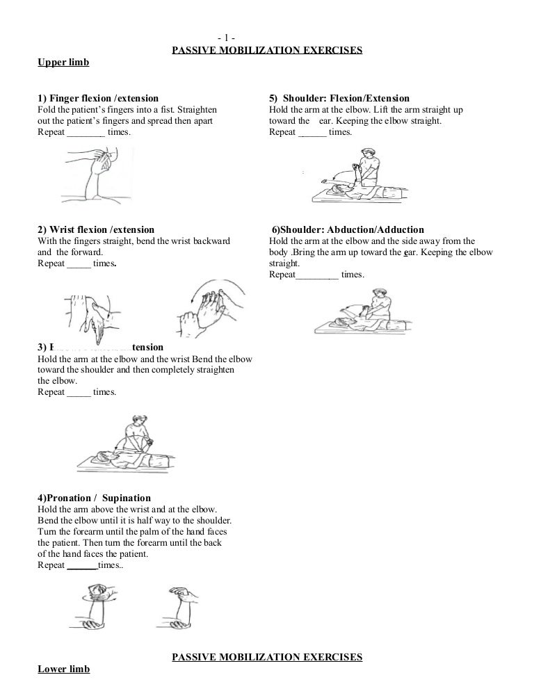 Passive Range Of Mobilization Exercises