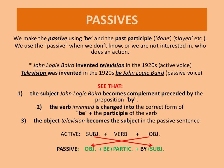 Passives - What Is The Result Of Passive Agreement